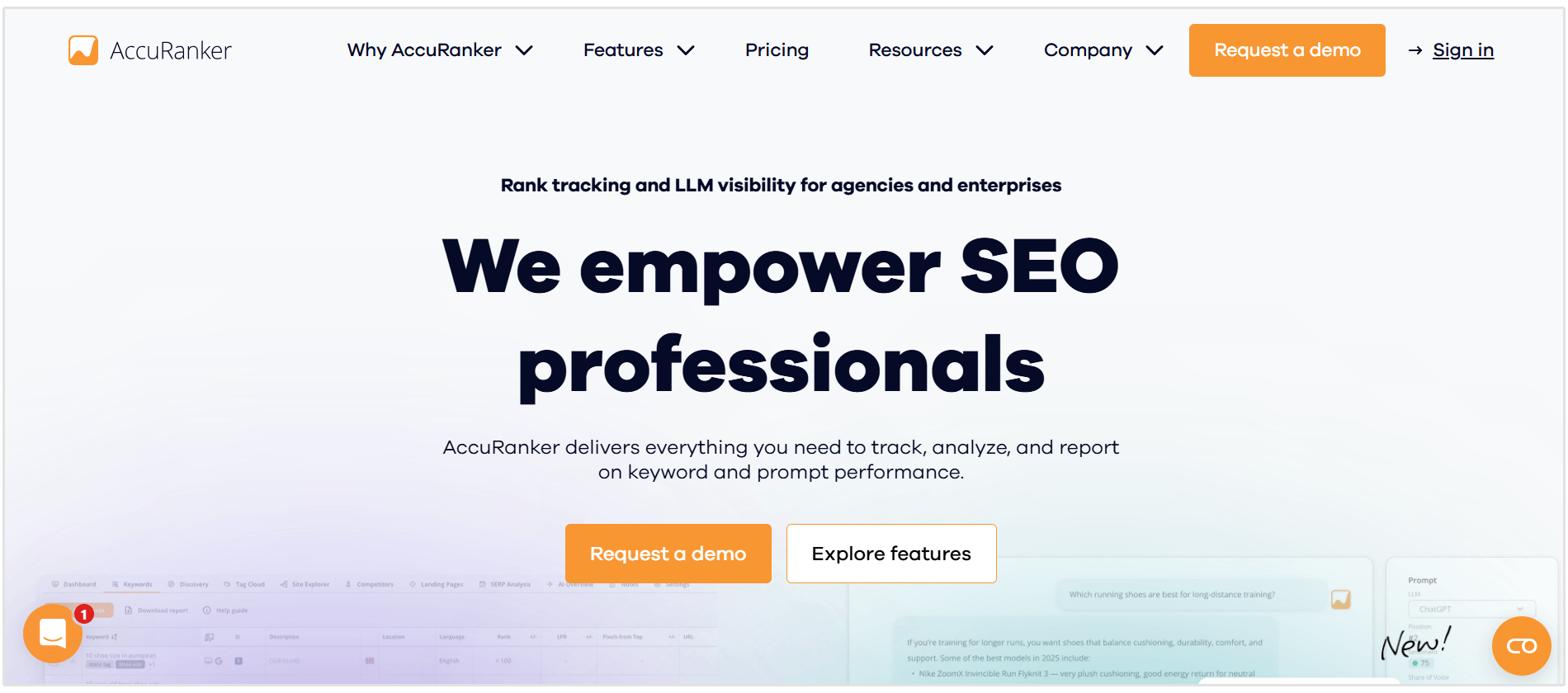 AccuRanker homepage